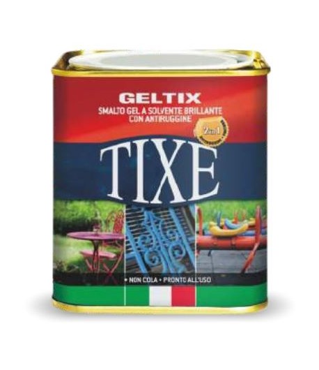 TIXE Smalto a solvente brillante con Antiruggine GELTIX - BLU 750ml