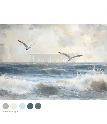 Découpage fiber - ECHOES ON THE WATER 49,5 X 76,2 CM