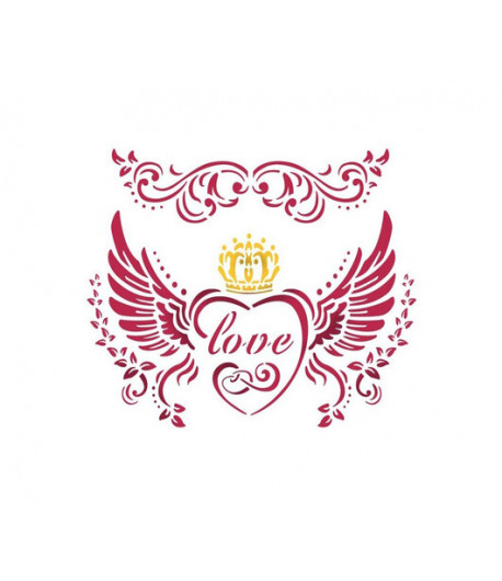 STAMPERIA STENCIL CM. 20X15 - LOVE CON ALI