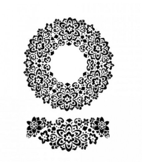 STAMPERIA  STENCIL CM. 21X29,7 - GHIRLANDA FIORELLINI E BORDURA