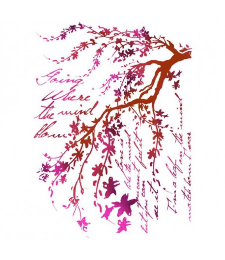 STAMPERIA  STENCIL CM. 21X29,7 - RAMI CON SCRITTE