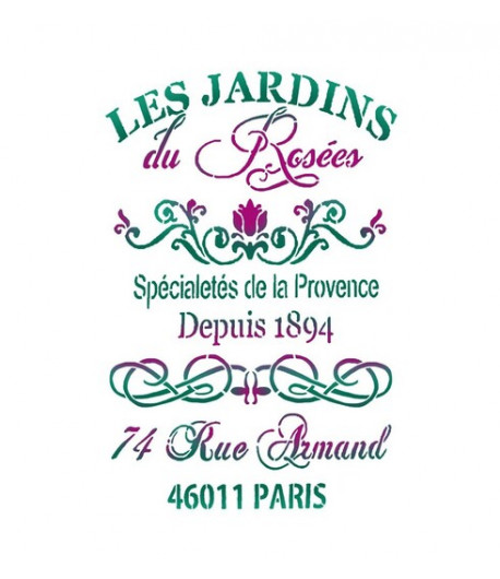 STAMPERIA  STENCIL CM. 21X29,7 - LES  JARDIN DU ROSEES