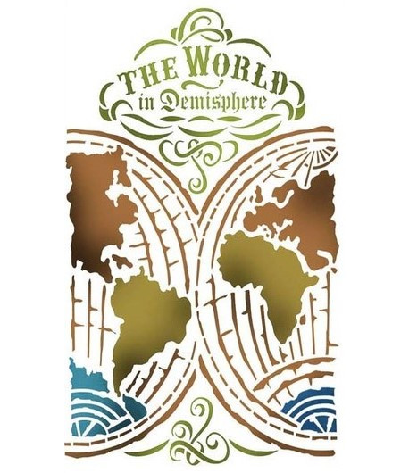STAMPERIA  STENCIL CM. 21X29,7 - EMISPHERE