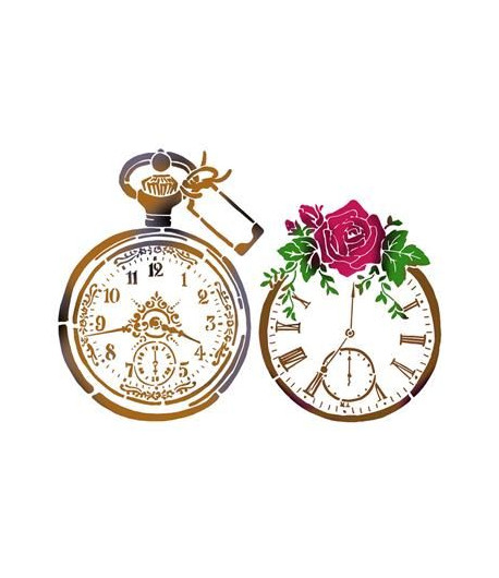 STAMPERIA STENCIL CM. 21X29,7 - OROLOGI VINTAGE