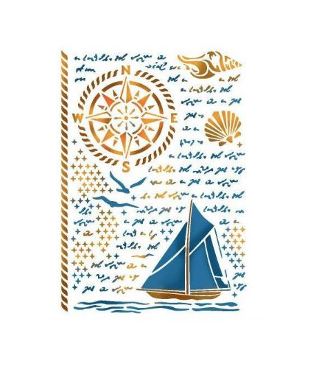 STAMPERIA STENCIL CM. 21X29,7 - SEA LAND