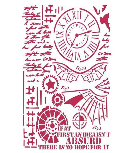 STAMPERIA  STENCIL CM. 21X29,7 - VOYAGES FANTASTIQUES