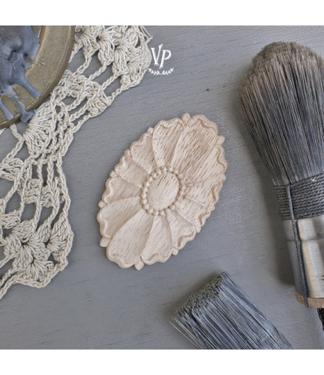 Vintage Paint Fregio decorativo in legno -   5x8 cm  - ovale