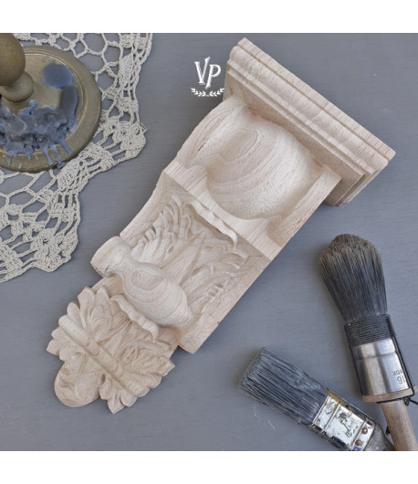 Vintage Paint Fregio decorativo in legno - 12 x 24 x 6,5 cm