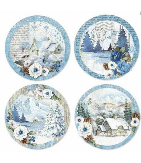 STAMPERIA  Foglio adesivo - BLUE LAND / FT foglio21 x 21 cm