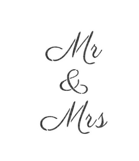 Stencil medio spesso - Mr & Mrs   20,5 x 15 cm
