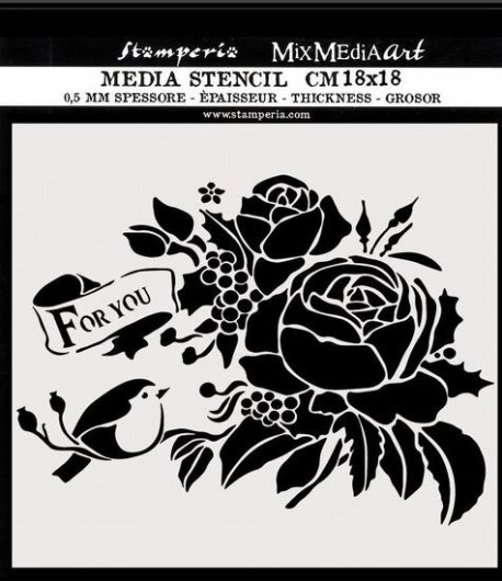 STAMPERIA  STAMPERIA  STENCIL SPESSO CM.18 X 18 - FOR YOU