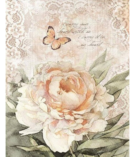 STAMPERIA  Carta di riso - VINTAGE ROSE  A4