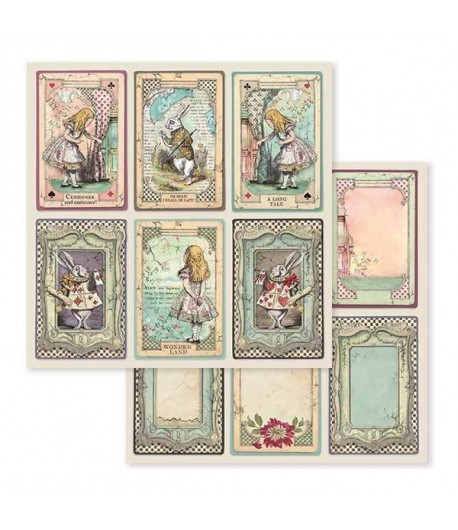 STAMPERIA  Scrapbooking paper - ALICE CARDS  30,5x30,5 cm