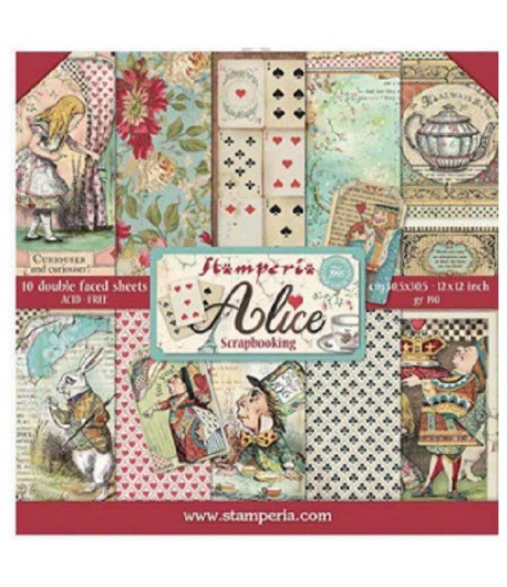 STAMPERIA   Scrapbooking paper - ALICE NEL PAESE DELLE MERAVIGLIE  30,5x30,5 cm