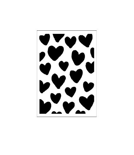 TOMMY ART  Stencil - ACQUARELLO CUORI A5