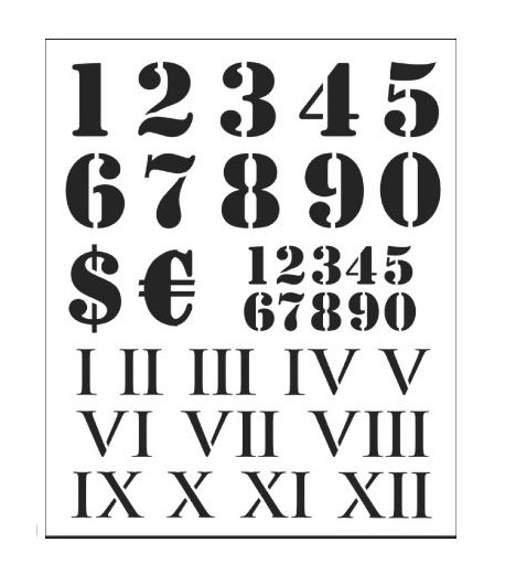 TOMMY ART Stencil - NUMERI  34X40 cm