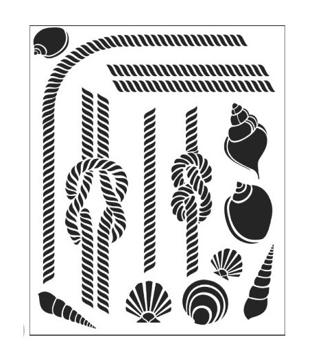 TOMMY ART Stencil - CORDE E CONCHIGLIE 34X40 cm