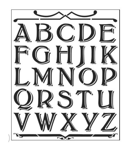 TOMMY ART Stencil - ALFABETO RETRO'  34X40 cm