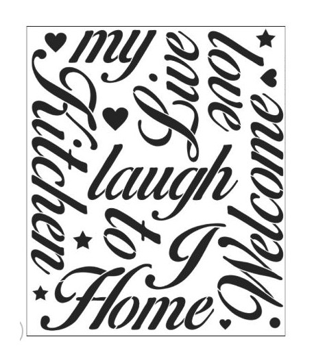 TOMMY ART Stencil - SCRITTE ROMANTICHE 34X40 cm