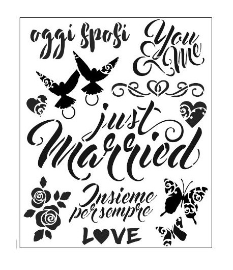 TOMMY ART Stencil - OGGI SPOSI  34X40 cm