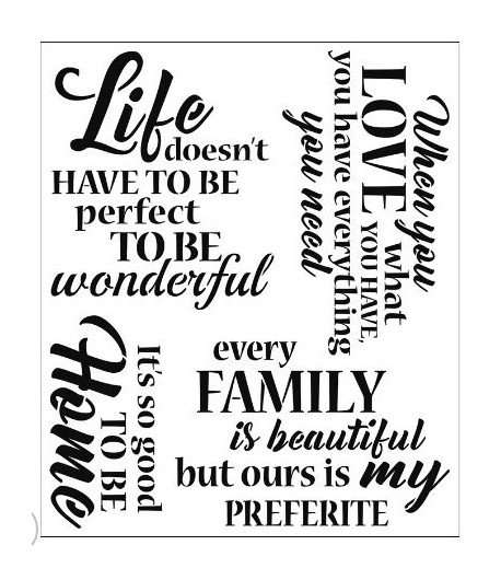 TOMMY ART Stencil - HOME-L0VE-LIFE-FAMILY  34X40 cm