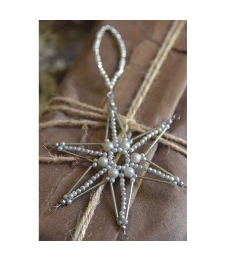 Addobbo natalizio - stella con perline 1