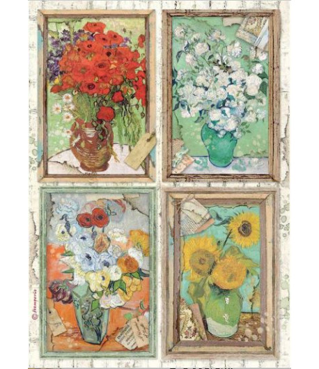 STAMPERIA Foglio carta di riso A4 - ATELIER VAN GOGH