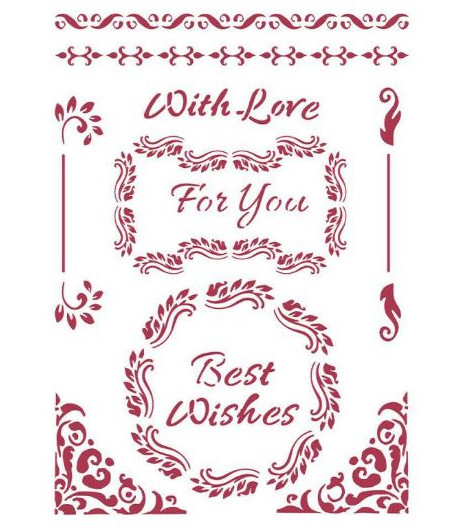 STAMPERIA STENCIL G CM. 21 X 29,7 CHRISTMAS BEST WISHES