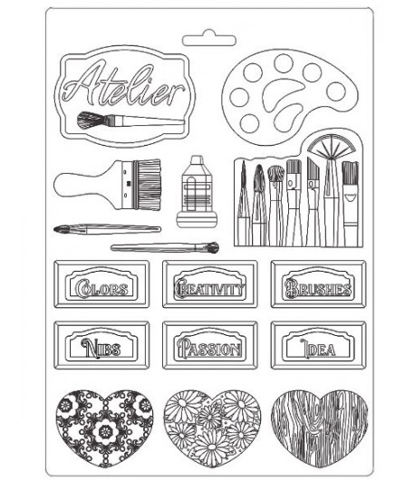 Stamperia Stampo Morbido Maxi - Atelier tags  21 x 29,7 cm