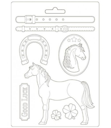 Stamperia Stampo Morbido Maxi - Romantic Horses Stand 21 x 29,7cm ing horse