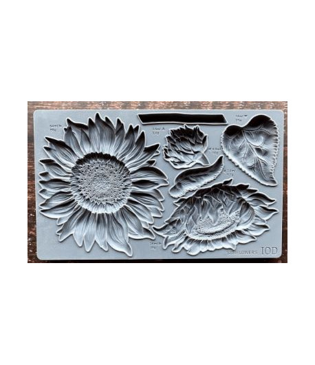IOD Stampo per fregi in silicone - DECORAZIONE GIRASOLE  25,5 x 15,5 cm