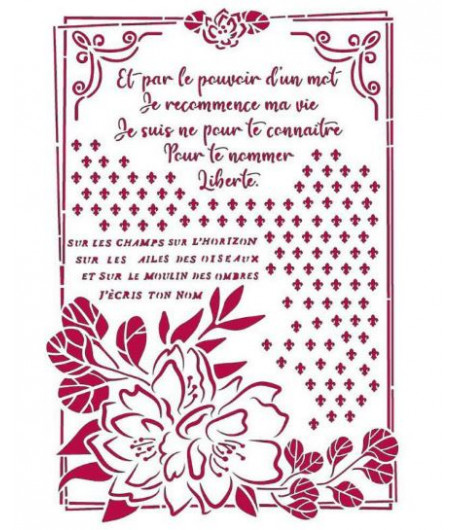 STAMPERIA STENCIL G CM. 21 X 29,7 -  ROMANTIC JOURNAL FLOWER WITH FRAME