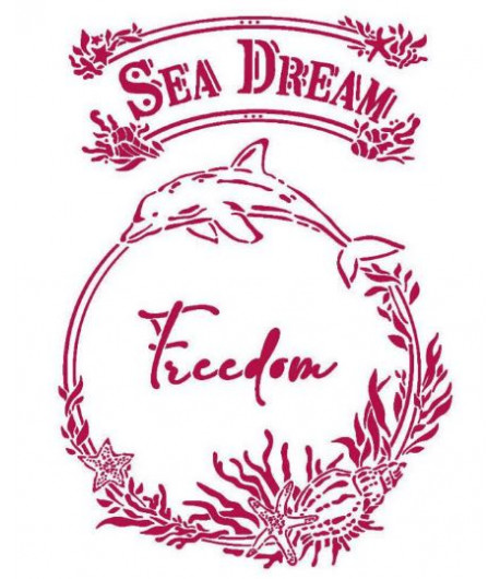STAMPERIA STENCIL G CM. 21 X 29,7 -   ROMANTIC SEA DREAM FREEDOM