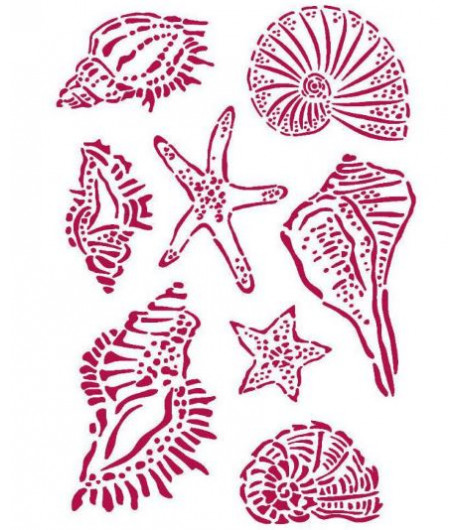 STAMPERIA STENCIL G CM. 21 X 29,7 -   ROMANTIC SEA DREAM SHELLS