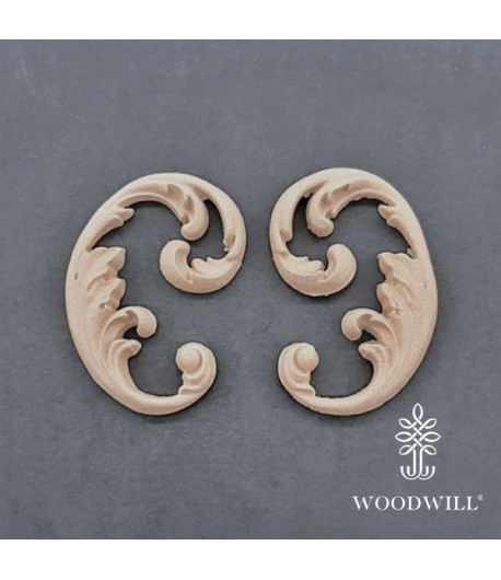 Vintage Paint Woodwill Fregio flessibile - Set da 2 pezzi.  5x3 cm