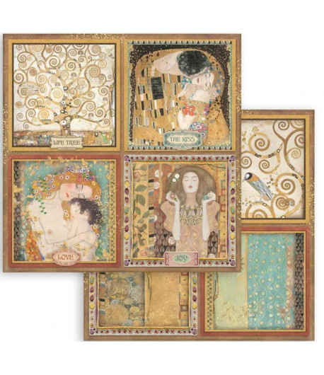 Scrapbooking  paper -  Klimt 4 Cards