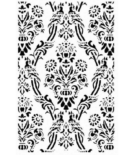 Stencil - fiori e pappagalli