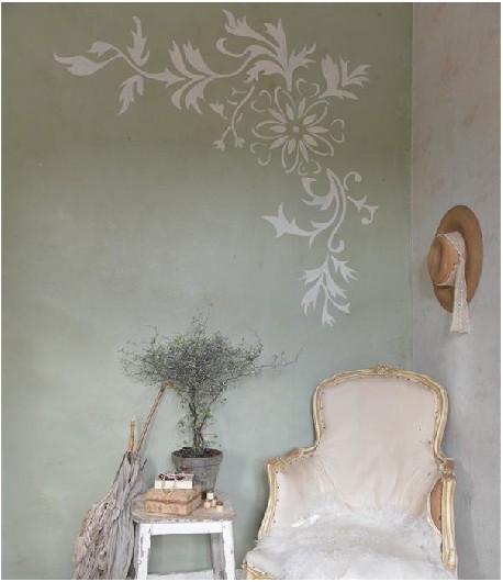 VINTAGE PAINT Stencil fiore gigante