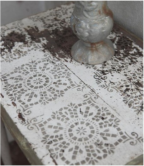 VINTAGE PAINT  Stencil motivo quadrato - 20,7 x 27 cm