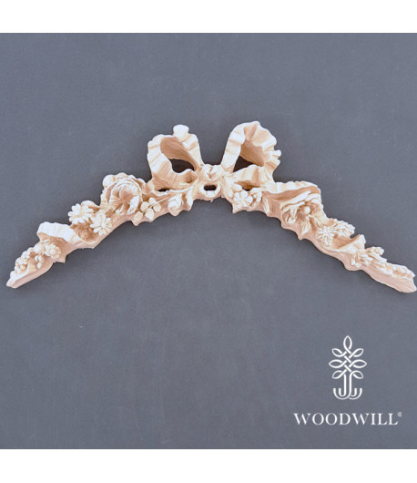 Vintage Paint Woodwill Fregio flessibile -  decorazione fiocco centrale 13x33 cm