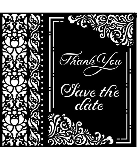 STENCIL SPESSO CM. 18X18 - SAVE THE DATE