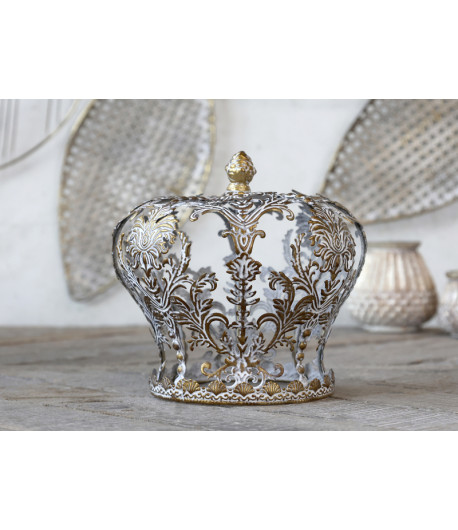 Corona decorativa ottone antico