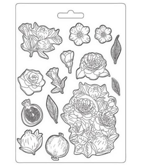 Stamperia Stampo Morbido Maxi - melograni e fiori 21 x 29,7 cm
