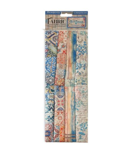 4  fogli di tessuto - blue dream