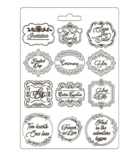 Stamperia Stampo Morbido Maxi - YOU AND ME TARGHETTE 21 x 29,7 cm