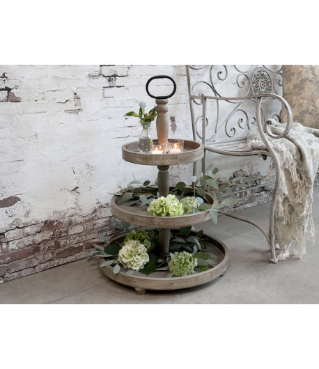 CHIC ANTIQUE Alzatina in legno a tre ripiani  73 x 50 cm