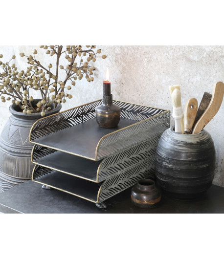 CHIC ANTIQUE Portadocumenti in metallo Vintage 19 x 31 x 23 cm