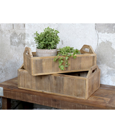 CHIC ANTIQUE Set da 2 cassette 18 x 48 x 28cm - 15 x 43 x 23 cm