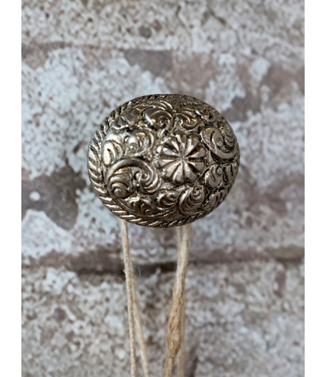 CHIC ANTIQUE Pomello  in metallo - ovale decorato 6,5 x 3 x 1,5 cm