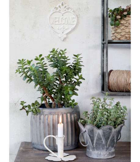 CHIC ANTIQUE Welcome cuore - bianco  18 x 13 cm